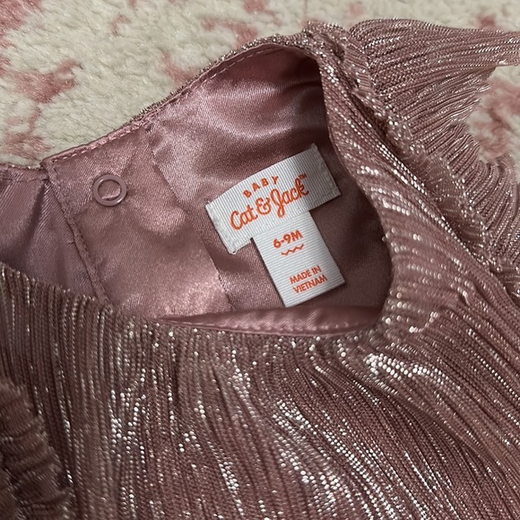 Metallic pink baby girl dress 6-9M - Picture 2 of 2